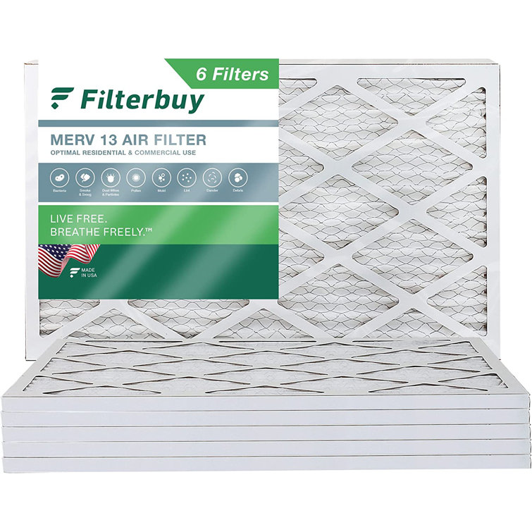 Filterbuy 10x30x1 Air Filter MERV 13, Pleated HVAC AC Furnace Filters